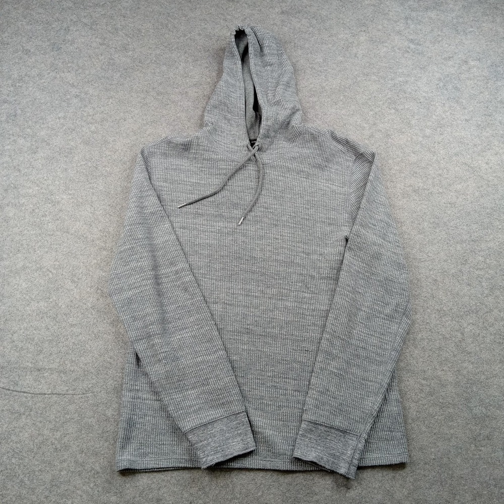 Vince Shirt Womens Small Gray Waffle‎ Knit Long Sleeve Hooded Cotton Blend Tee